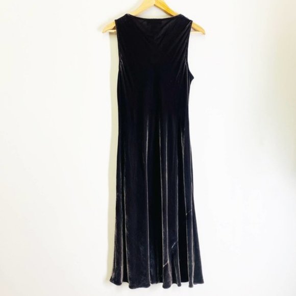 Calvin Klein NEW Silk Blend Velour Velvet Midi Dress Cowl Drape Neck Size 8 NWT - Picture 2 of 13